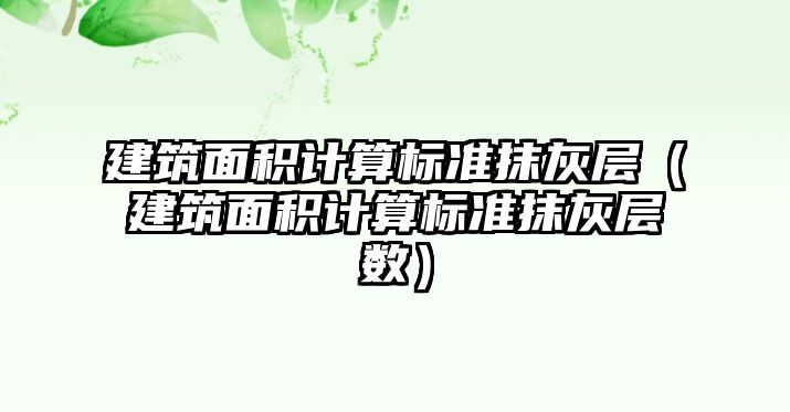 建筑面積計算標準抹灰層（建筑面積計算標準抹灰層數）