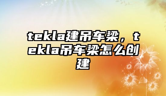 tekla建吊車梁,tekla吊車梁怎么創(chuàng)建