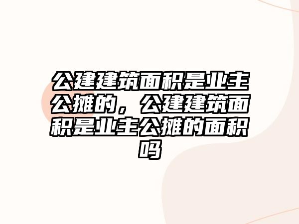 公建建筑面積是業(yè)主公攤的，公建建筑面積是業(yè)主公攤的面積嗎