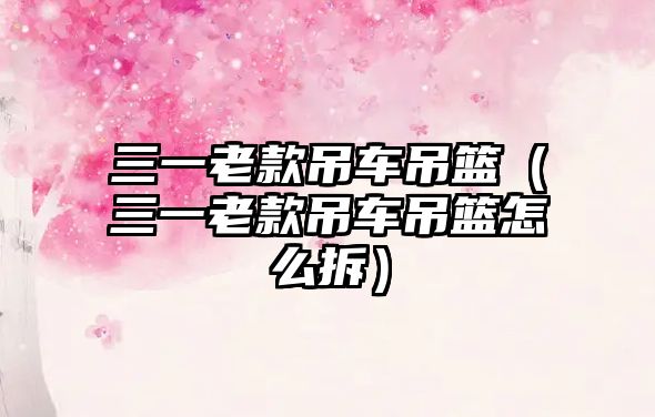 三一老款吊車吊籃(三一老款吊車吊籃怎么拆)