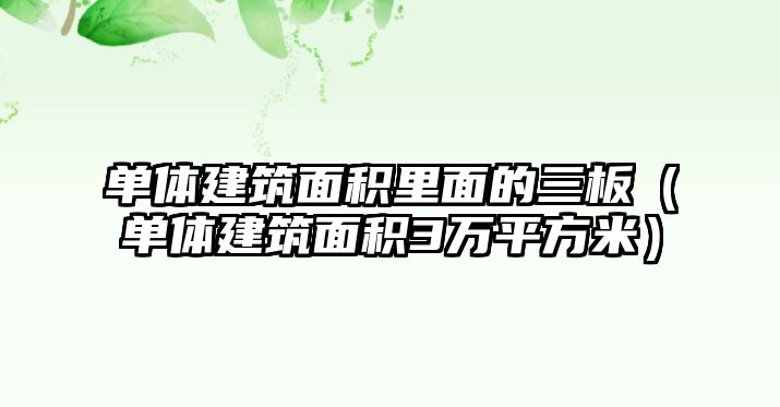 單體建筑面積里面的三板（單體建筑面積3萬(wàn)平方米）