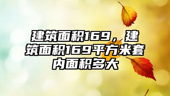 建筑面積169，建筑面積169平方米套內(nèi)面積多大